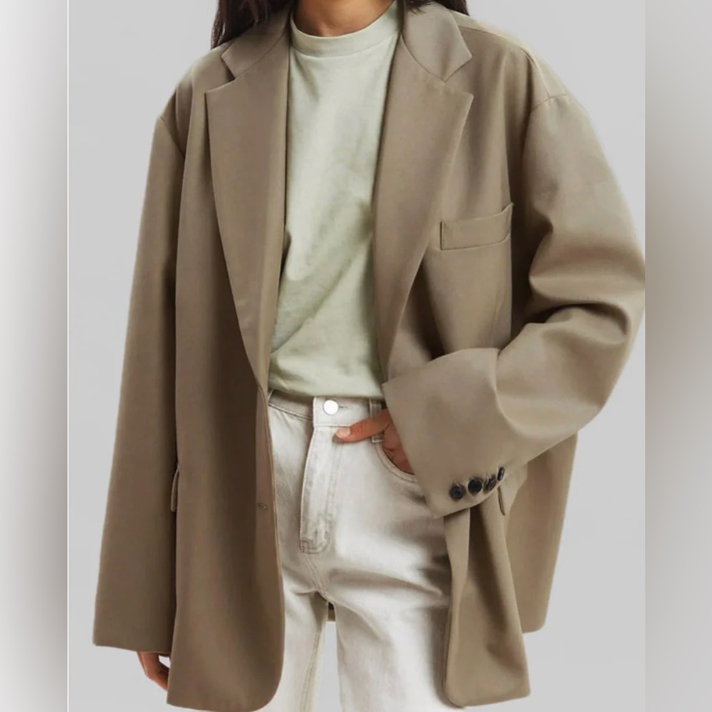 The Frankie Shop Oversized Blazer in Taupe